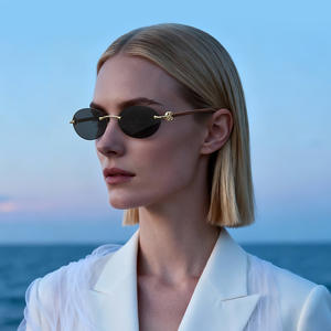 แว่นกันแดดทรงรีไร้กรอบโลหะสำหรับผู้หญิงรุ่นใหม่ เลนส์ไล่เฉดสี UV400 รุ่นที่ 3 หมายเลขสินค้า 7604 - Product Image 2