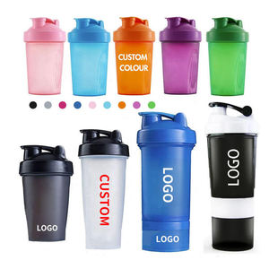 Venta al por mayor logotipo personalizado Fitness plástico negro gimnasio coctelera taza proteína coctelera botella para agua deportiva - Product Image 6
