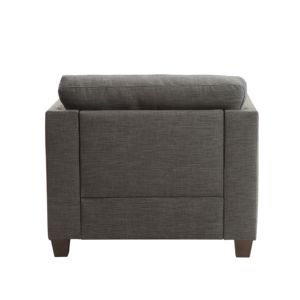 DB Laurissa Light Charcoal Linen <b>Armchair</b> with 3 Pillows <b>for</b> <b>Living</b> <b>Room</b> Decor - Product Image 3