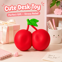 Reuze kersen squishy speelgoed, langzaam terugverend gesimuleerd fruit stressverlichtend knijp fidget speelgoed