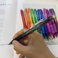 12 stylos Gel effaçables colorés ensemble 0.5mm pointe fine stylo mignon clic écriture fournitures de dessin pour les erreurs de planificateur de journalisation
