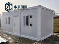 Maison de conteneur préfabriquée à bas prix Zhongchen de 20 pieds, bureau modulaire préfabriqué avec structure en acier léger