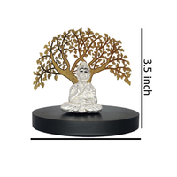 Sculpture d'Idole de Ganesha Arbre Doré Premium, Faite à la Main en Acier Inoxydable, pour Mariage, Temple, Espace de Méditation, Décoration Vastu