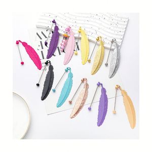 DIY Beaded <b>Feather</b> Bookmarks - Creative Cartoon Page Clips for Kids, Students, & Promotional Gifts - Product Image 1