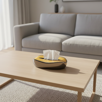 Boîte à mouchoirs ovale en acier inoxydable poli moderne et support, artisanat métallique de luxe pour la maison, le bureau et l'hôtel