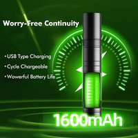 Lampe torche EDC rechargeable par USB, corps noir, 1000 mètres, avec pointeur laser vert haute puissance 303 étoiles 532nm