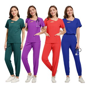 Uniformes Médicos Unisex con Cuello en V para Enfermera, Conjunto de Ropa de Trabajo de Médico de Hospital para Mujer, Uniforme de Trabajo de Cirugía Dental Oral, Manga Corta - Product Image 4