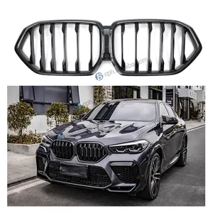 Elettronica per Auto a linea singola griglia a rene in carbonio nero lucido griglia anteriore per BMW X6 2020 +