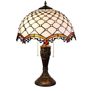 Protifcra 16 "Châu Âu thanh khách sạn trang trí văn phòng Bảng Đèn Tiffany kính màu bàn đèn Jewel gỗ gụ Đồng bảng đèn - Product Image 6