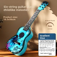 Hot-Selling Children's Beginner Guitar Music Instrument Toy Cross-Border Ukulele Strap Sheet Music Pick Made Durable Plastic