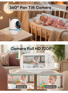 Système de surveillance pour bébés <span class=keywords><strong>jumeaux</strong></span> à double caméra, avec détection sonore, écran partagé, communication bidirectionnelle sur 300m et batterie 5000mAh - Meilleures ventes - Product Image 5