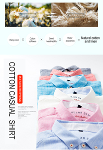 Bán buôn Mens dài tay áo cộng với kích thước thạch màu sắc Linen Áo sơ mi giản dị - Product Image 3