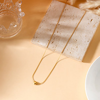 Collier pendentif cœur plaqué or 18 carats promotionnel, chaîne en acier inoxydable 316L étanche, bijoux délicats et élégants pour femmes