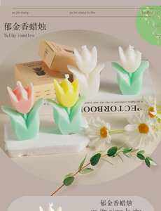 Huaming novedad hecho a mano 3D Color flor en forma de arte velas estilo Ins Mini cera de soja en forma de flor tulipán vela perfumada - Product Image 5