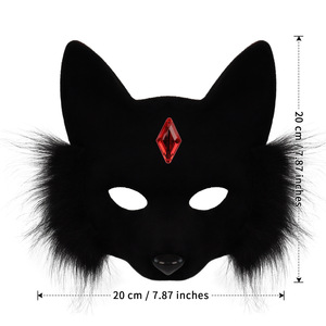 Masque de <span class=keywords><strong>renard</strong></span> 3D coloré pour la moitié du visage, masque d'Halloween, masque de fête de Noël, masque de cosplay pour adultes et enfants, utilisation en festival - Product Image 3