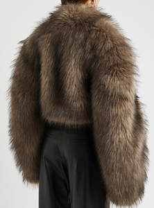 Abrigo de Piel Sintética Corto para Mujer, Talla Grande, Cálido, para Otoño e Invierno, Estilo Moderno y Elegante - Product Image 3