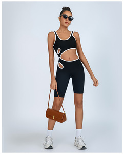 RUIQUWIN Combinaisons pour femmes Combinaisons sexy dos nu Combinaisons d'entraînement pour femmes Shorts sans manches Shorts Jumpsuit - Product Image 4