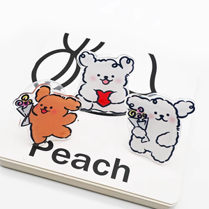Soporte de agarre de teléfono de acrílico personalizado de fábrica Popular diseño de perro lindo enchufe de plástico Universal para teléfono móvil portátil gratis - Product Image 1