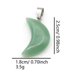 प्राकृतिक पत्थर चक्का रीकी क्वार्ट्ज क्रिस्टल मून पेलेंट आकर्षण ऊर्जा आध्यात्मिक गहने थोक उपहार बनाते हैं - Product Image 2