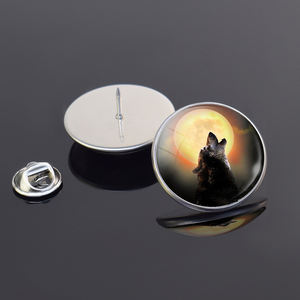 Broche Portrait de <span class=keywords><strong>Loup</strong></span> Réaliste - Épingle de Revers en Verre et Acier Inoxydable pour Événements Thème Faune Sauvage et Stock de Boutiques de Mode - Product Image 2