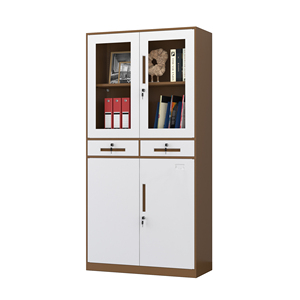 <span class=keywords><strong>Armoire</strong></span> de rangement en métal robuste à grande capacité pour la maison et le bureau, multi-usages, pour l'organisation de documents, de livres et de dossiers avec serrure - Product Image 3