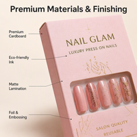 Boîte d'emballage personnalisée pour nail art, en papier kraft avec fenêtre, écologique, pliable, pour salon de beauté, vente en gros