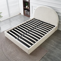 Tête de lit personnalisée style moderne Queen King Size de luxe réglable en forme d'arc de cercle en bois cadre de lit rembourré