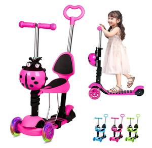 Scooter à 3 roues <span class=keywords><strong>pour</strong></span> enfants de 3 à 8 ans, roues lumineuses clignotantes à LED, conception légère et pliable, fonction de sécurité de démarrage électrique - Product Image 5