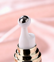 Flacon de crème pour les yeux à bille roulante de 20 ml, type pressoir pour huile essentielle, crème pour les yeux à bille roulante en acrylique pour massage, tube plat creux.