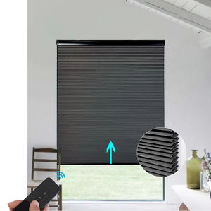 Stores cellulaires électriques en tissu abat-jour en nid d'abeille pour fenêtre française - Product Image 1