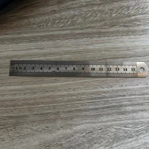 Règle droite en acier inoxydable, x 15cm ou 6 pouces, outil de mesure de précision, Double face, pour apprentissage, papeterie de bureau - Product Image 6