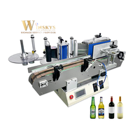Étiqueteuse d'applicateur d'autocollant d'étiqueteuse de bureau entièrement automatique à grande vitesse pour bouteilles rondes de pot de boîtes de conserve de vin de spiritueux