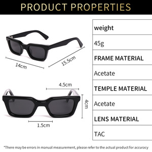 Lunettes de soleil polarisées carrées en acétate UV400, monture fine, style vintage 2025, personnalisables avec logo, pour hommes et femmes - Product Image 5