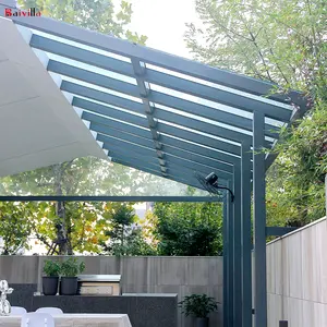 China Prefab Heat Insulation Polycarbonate Gable Roof Pergolas And Gazebos Garden Outdoor
