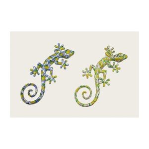 Décoration Murale Créative en Fer Forgé Coloré, Lézard Creux en Résine, Gecko de Jardin, Artisanat Tendance pour la Décoration Murale Intérieure - Product Image 2