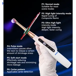 DEASIN Lâmpada de funções duplas sem fio LED lâmpada de cura dentária com luz de detecção de cárie