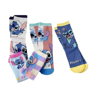 Stitch Cartoon Mid Calf <b>Socks</b> For Women Breathable Casual Spring Summer <b>Socks</b> With Anime Design - Product Image 4