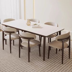 Ensemble <span class=keywords><strong>de</strong></span> table à manger et <span class=keywords><strong>de</strong></span> chaises <span class=keywords><strong>en</strong></span> <span class=keywords><strong>bois</strong></span> <span class=keywords><strong>de</strong></span> luxe moderne 2025 Rock Board Design pour l'utilisation <span class=keywords><strong>de</strong></span> meubles <span class=keywords><strong>de</strong></span> maison dans le salon et la <span class=keywords><strong>cuisine</strong></span> - Product Image 3