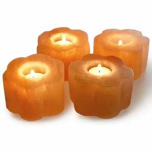 Support de bougie chauffe-plat en forme de fleur de sel de l'Himalaya, fait main, en sel rocheux naturel, décoration d'ambiance pour la maison, vente en gros - Product Image 3