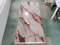Panneau PVC brillant sans formaldéhyde, résistant à l'eau, texture marbre, pour surface de meubles et armoires