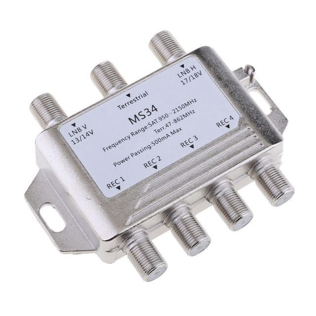 High Fly MS34 Satellite Multiswitch DiSEqC 3 in 4 Out Satellite Multi Switch
