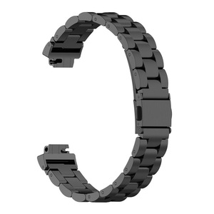 Compatible con <span class=keywords><strong>Fitbit</strong></span> <span class=keywords><strong>Inspire</strong></span> / <span class=keywords><strong>Inspire</strong></span> <span class=keywords><strong>HR</strong></span> Correa de <span class=keywords><strong>reloj</strong></span> de metal de acero inoxidable de tres eslabones - Product Image 2