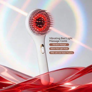 Sisir listrik minyak esensial pijat kulit kepala, sisir pemijat kepala EMS getaran cahaya merah untuk pertumbuhan rambut - Product Image 5