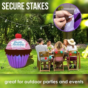 Gâteau d'anniversaire gonflable en PVC 122*53 CM pour les fêtes d'anniversaire des enfants en intérieur, en extérieur, à la maison, dans la cour, dans le jardin et sur la pelouse - Product Image 6