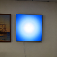 Boîte à lumière LED murale 3P en tissu imprimé par transfert thermique, motif ciel clair, coucher de soleil, lever de soleil, dégradé de ciel, intensité réglable pour la décoration intérieure
