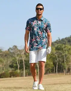 Camisa polo de golfe masculina uniforme de algodão poliéster com logotipo bordado com impressão personalizada camisa polo slim fit para homens