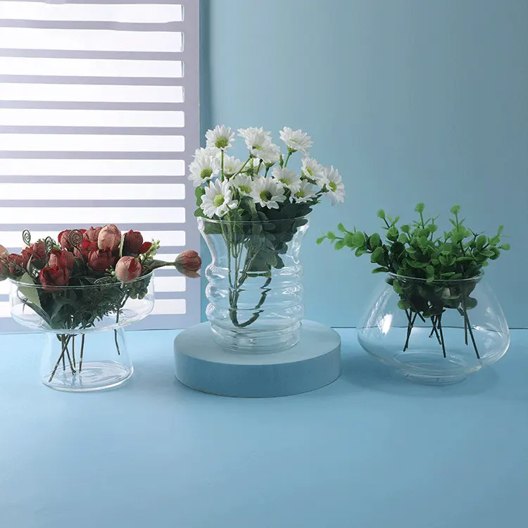 56H Maceta de vidrio planta verde Placa de combinación verde Luo Jian florero de vidrio colgante