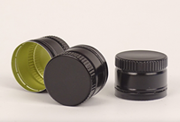 Capuchon en aluminium électroplaqué brillant de luxe, capuchon à vis moderne en aluminium pour pots de crème cosmétique