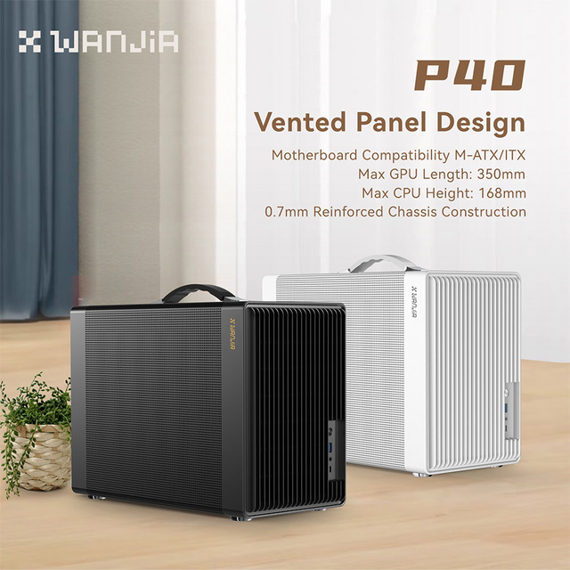 X WANJiA High Quality Built-in Carry Handle Steel Mid Tower Micro ATX Desktop Computer Case Multi-Panel Mesh Design in Stock