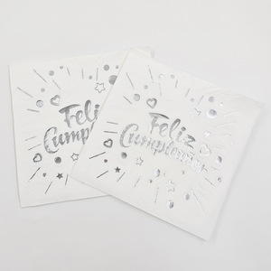 Serviettes carrées estampées à chaud de style espagnol, serviettes en papier jetables haut de gamme pour hôtels, restaurants, célébrations d'anniversaire - Product Image 2